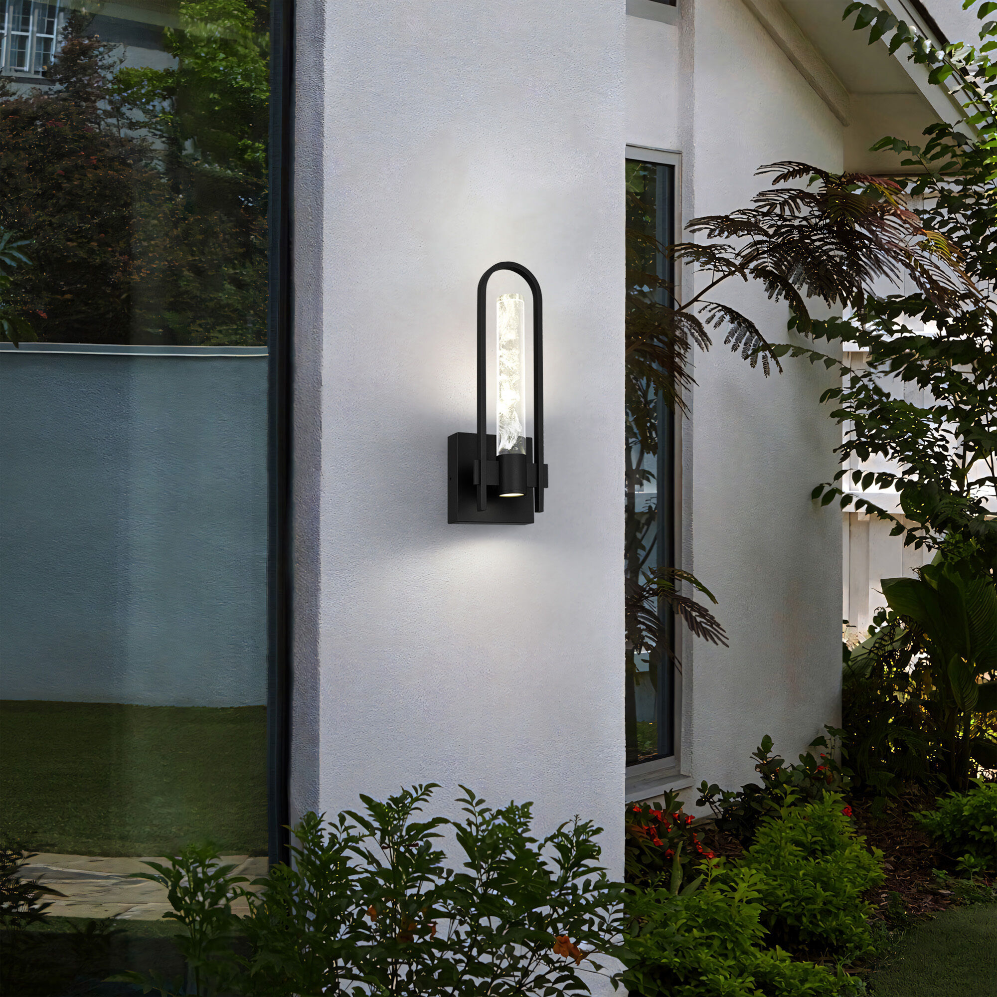 Arch LED 17.75 inch Sand Black Outdoor Wall Sconce